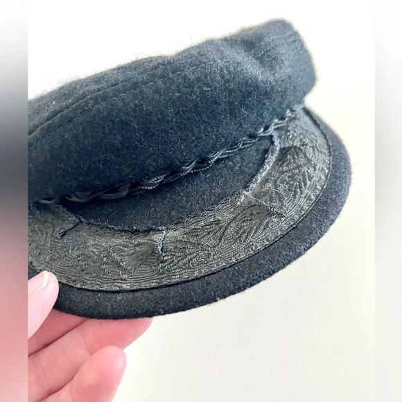 Greek Fisherman Cap Vintage Black Wool Blend Made in Greece Size‎ 7 - Picture 4 of 11